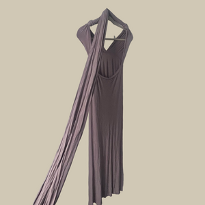 Lulus Tricks of the Trade Taupe Champagne Maxi Multi-Wear Wrap Dress